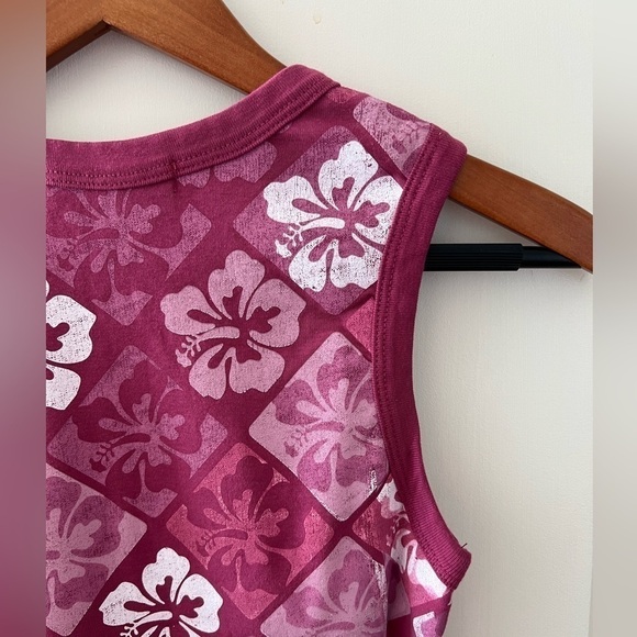 Daydreamer Pink and White Hibiscus Shrunken Tank NWT - Picture 10 of 14